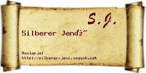 Silberer Jenő névjegykártya